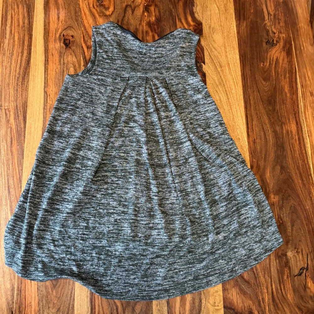 LOGO Lori Goldstein Grey Space Dye Zip Front Vest Faux Leather Trim A267850 XS - Picture 3 of 5